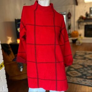 Tahari Window Pane Check Sweater